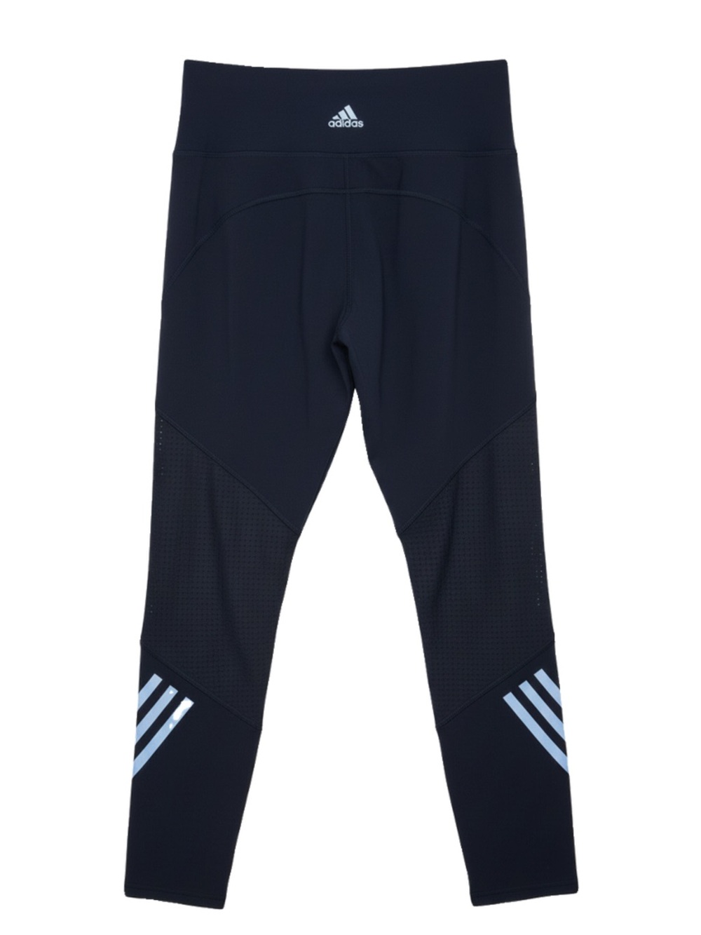 adidas Women’s Navy Leggings with Light Blue Stripes